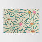 Colors of Joy - Groovy Flowers Green Rug Gallery Image 2
