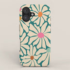 Colors of Joy - Groovy Flowers Green iPhone Case Gallery Image 1