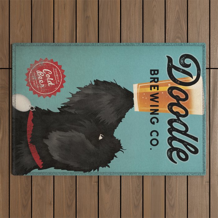 Goldendoodle Labradoodle Beer Outdoor Rug Gallery Image 1