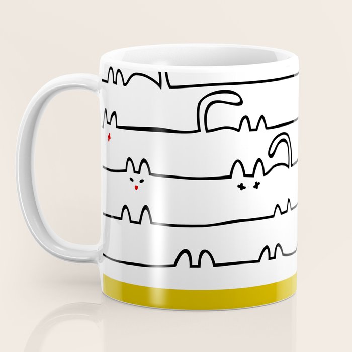 yellow meouw Coffee Mug Gallery Image 3
