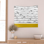 yellow meouw Wall Tapestry Gallery Image 2