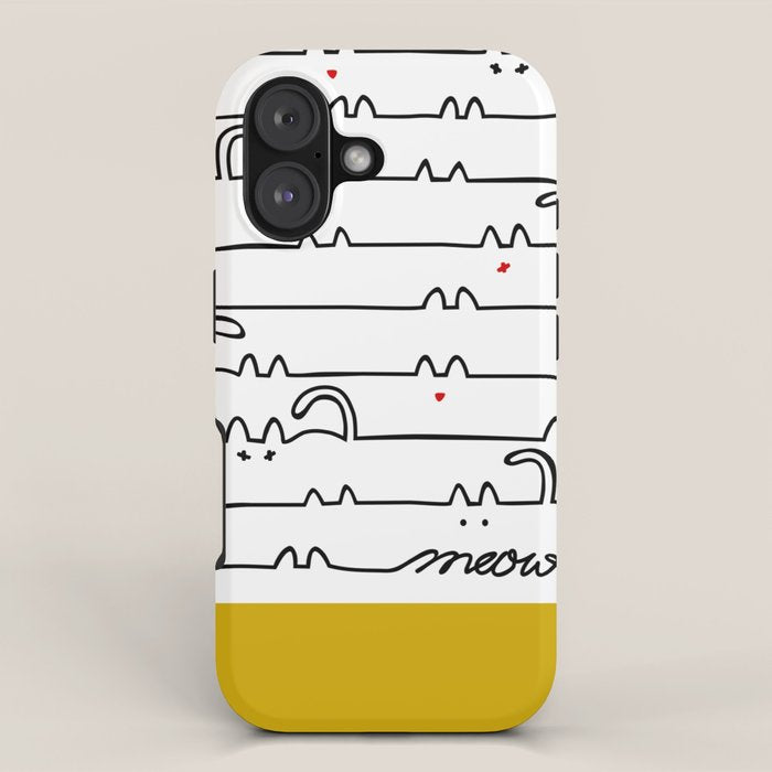 yellow meouw iPhone Case Gallery Image 1