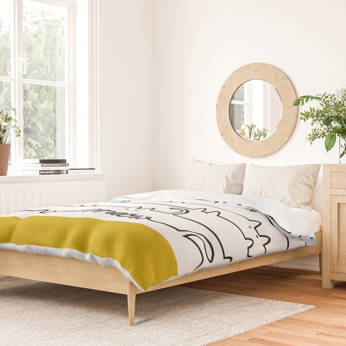 yellow meouw Duvet Cover Gallery Image 2
