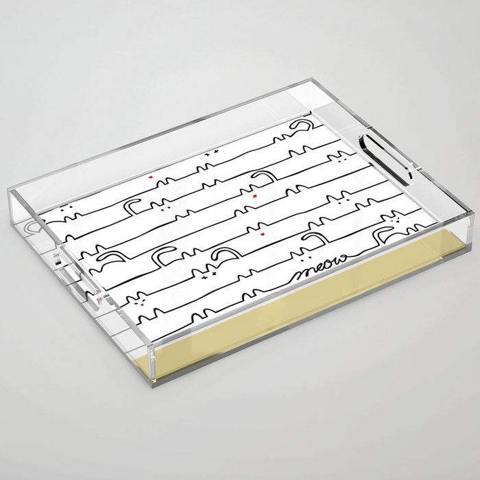 yellow meouw Acrylic Tray Gallery Image 1
