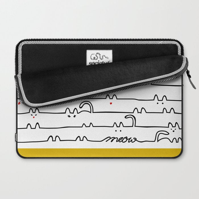yellow meouw Laptop Sleeve Gallery Image 2