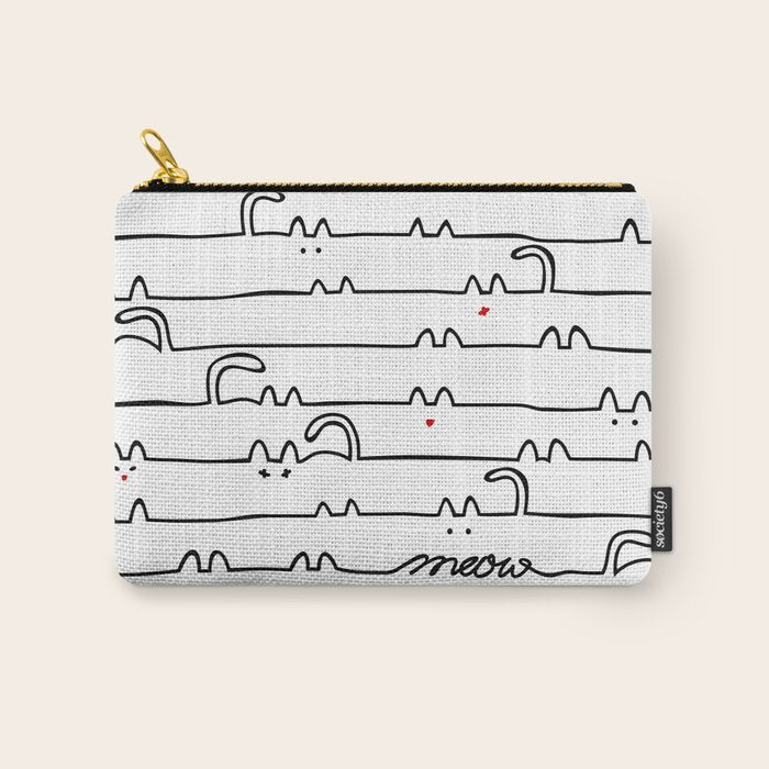 yellow meouw Carry All Pouch Gallery Image 1