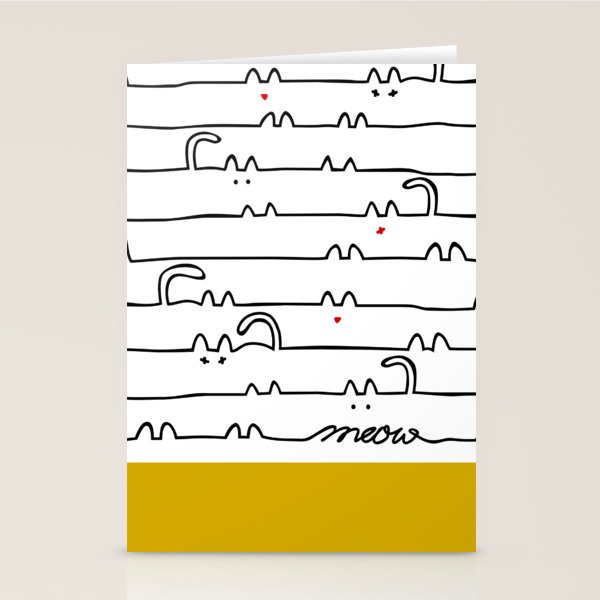 yellow meouw Stationery Card Gallery Image 2