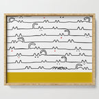 yellow meouw Serving Tray Gallery Image 1