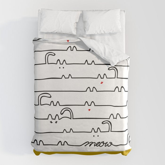 yellow meouw Duvet Cover Gallery Image 6