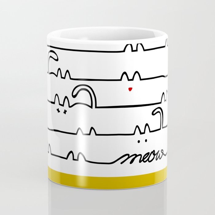 yellow meouw Coffee Mug Gallery Image 4