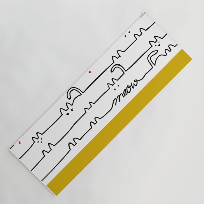 yellow meouw Yoga Mat Gallery Image 1