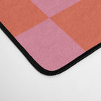 Checkerboard Mini Check Pattern in Hot Pink and Red Orange Desk Mat Gallery Image 4