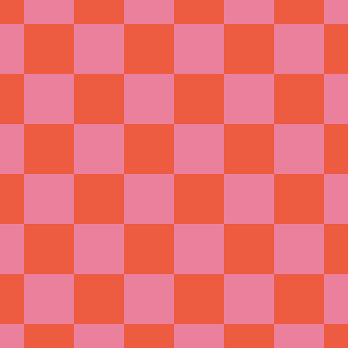 Checkerboard Mini Check Pattern in Hot Pink and Red Orange Coffee Mug Gallery Image 2