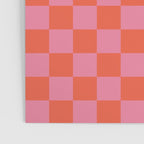 Checkerboard Mini Check Pattern in Hot Pink and Red Orange Poster Gallery Image 3