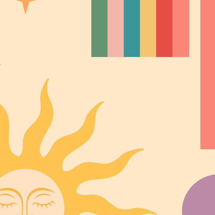 Minimal geometric abstraction Rainbow, Flower, Sun and Moon 2 Coffee Mug Gallery Image 2
