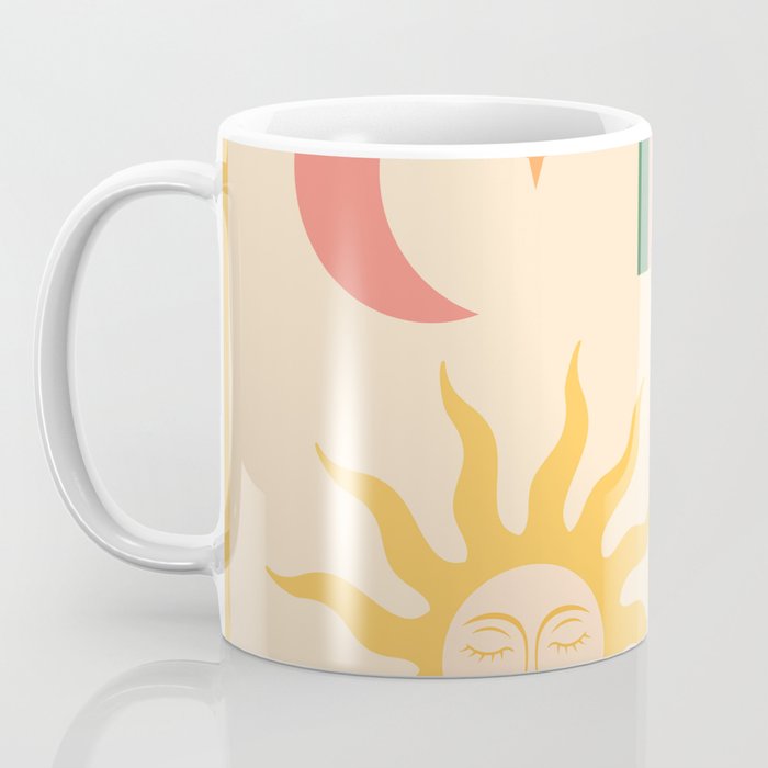 Minimal geometric abstraction Rainbow, Flower, Sun and Moon 2 Coffee Mug Gallery Image 3