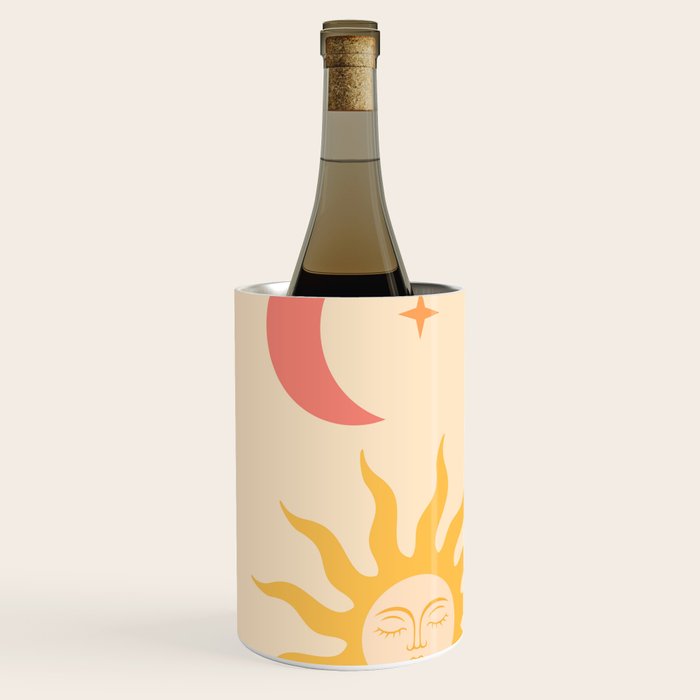 Minimal geometric abstraction Rainbow, Flower, Sun and Moon 2 Wine Chiller Gallery Image 2