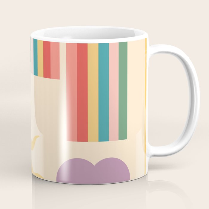 Minimal geometric abstraction Rainbow, Flower, Sun and Moon 2 Coffee Mug Gallery Image 1