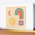 Minimal geometric abstraction Rainbow, Flower, Sun and Moon 2 Wall Mural Gallery Image 2