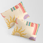 Minimal geometric abstraction Rainbow, Flower, Sun and Moon 2 Pillow Sham Gallery Image 3