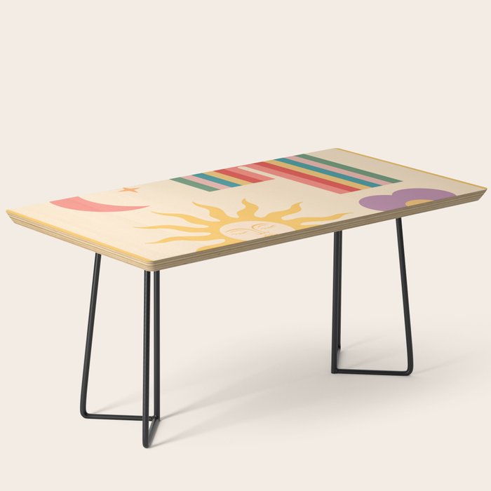 Minimal geometric abstraction Rainbow, Flower, Sun and Moon 2 Coffee Table Gallery Image 1