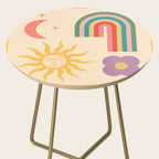 Minimal geometric abstraction Rainbow, Flower, Sun and Moon 2 Side Table Gallery Image 2