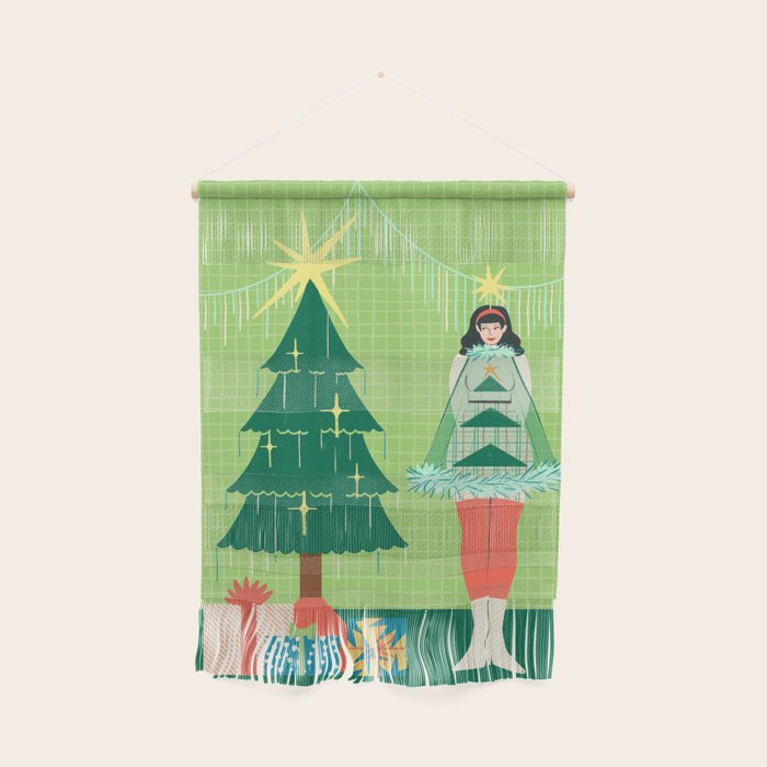 Retro Christmas Outfit Illustration Wall Hanging Gallery Image 1