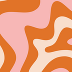 Liquid Swirl Retro Abstract Pattern in Orange Pink Cream Coffee Mug Gallery Image 2