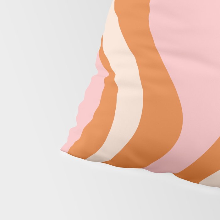 Liquid Swirl Retro Abstract Pattern in Orange Pink Cream Pillow Sham Gallery Image 4