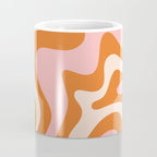 Liquid Swirl Retro Abstract Pattern in Orange Pink Cream Coffee Mug Gallery Image 4