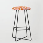 Liquid Swirl Retro Abstract Pattern in Orange Pink Cream Stool Gallery Image 1