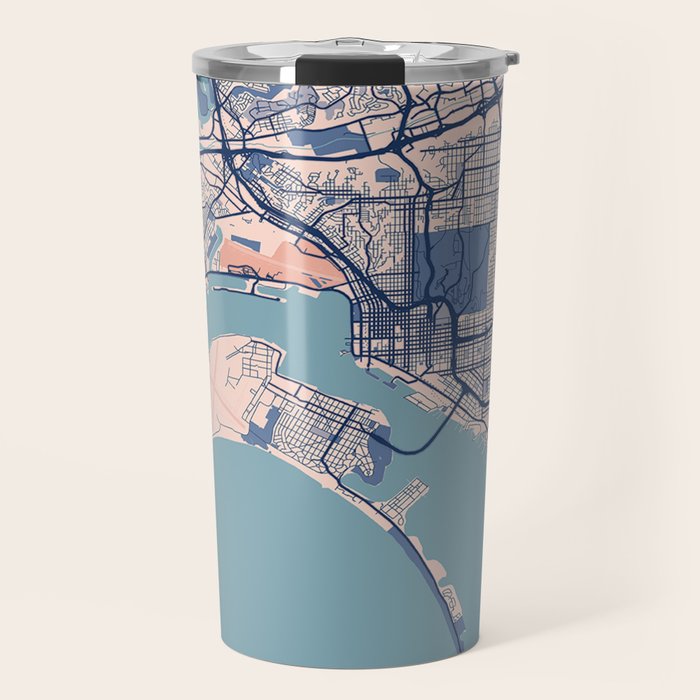 San diego vintage city map Travel Mug Gallery Image 1