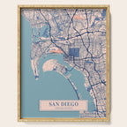 San diego vintage city map Serving Tray Gallery Image 1