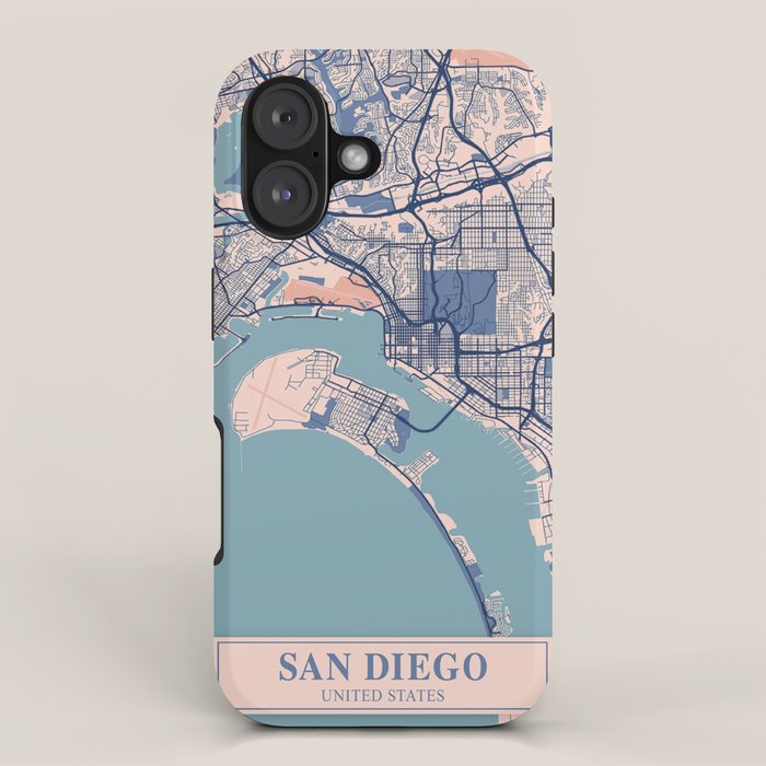 San diego vintage city map iPhone Case Gallery Image 1