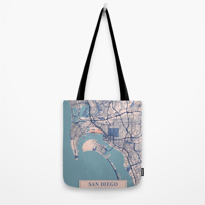 San diego vintage city map Tote Bag Gallery Image 2