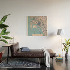 San diego vintage city map Wood Wall Art Gallery Image 2