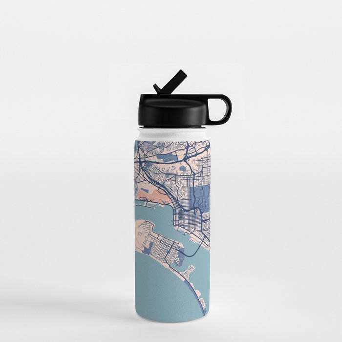 San diego vintage city map Water Bottle Gallery Image 1