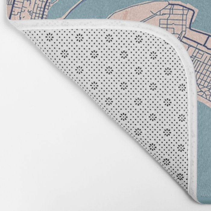 San diego vintage city map Bath Mat Gallery Image 2
