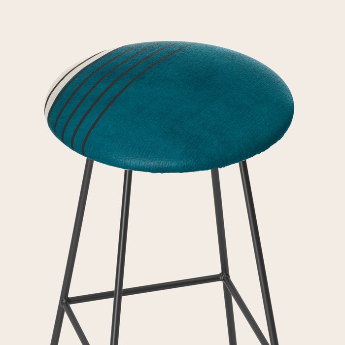 Dark Teal Minimalist Design Artwork Stool Gallery Image 2