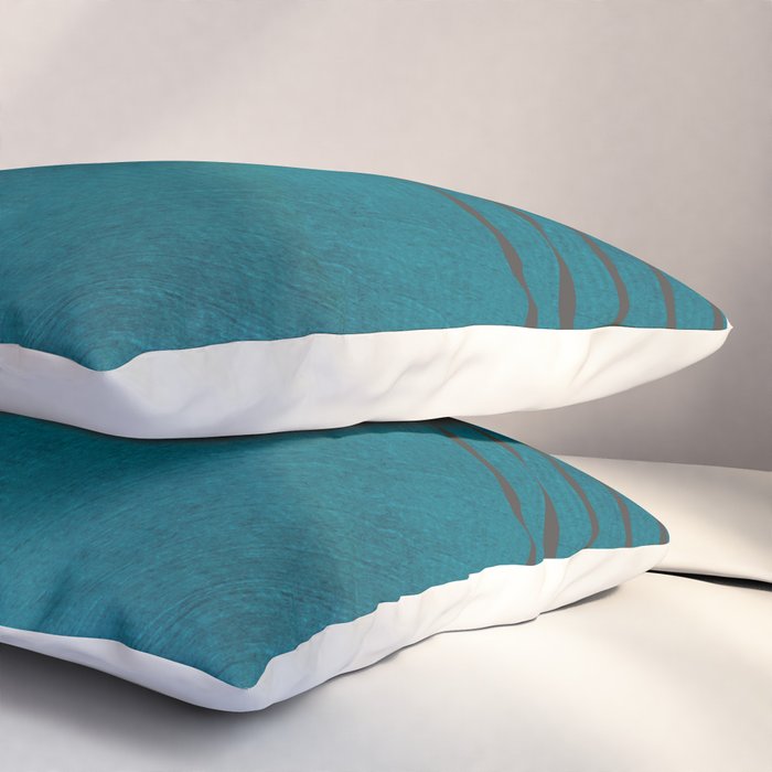 Dark Teal Minimalist Design Artwork Pillow Sham Gallery Image 3