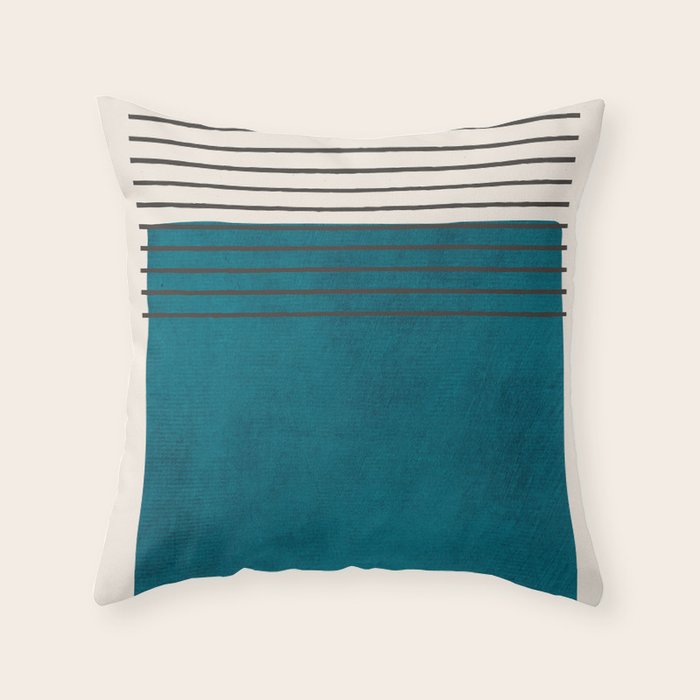 Dark Teal Minimalist Design Artwork Throw Pillow Gallery Image 1