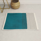 Dark Teal Minimalist Design Artwork Rug Gallery Image 1