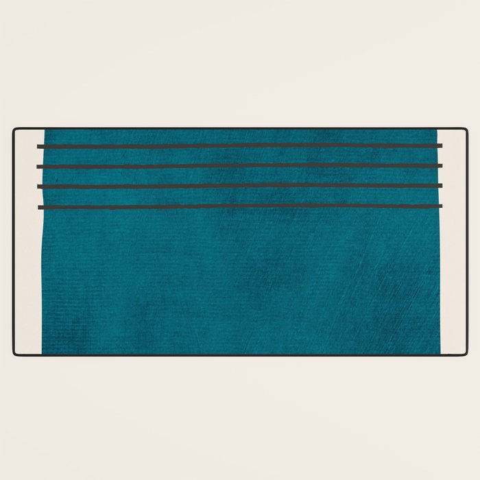 Dark Teal Minimalist Design Artwork Desk Mat Gallery Image 3