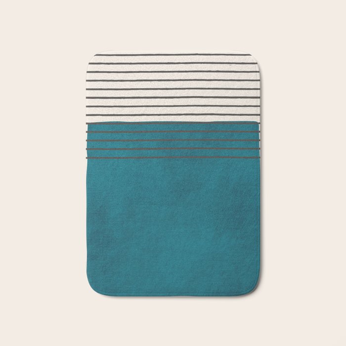 Dark Teal Minimalist Design Artwork Bath Mat Gallery Image 1