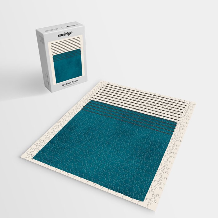 Dark Teal Minimalist Design Artwork Jigsaw Puzzle Gallery Image 2