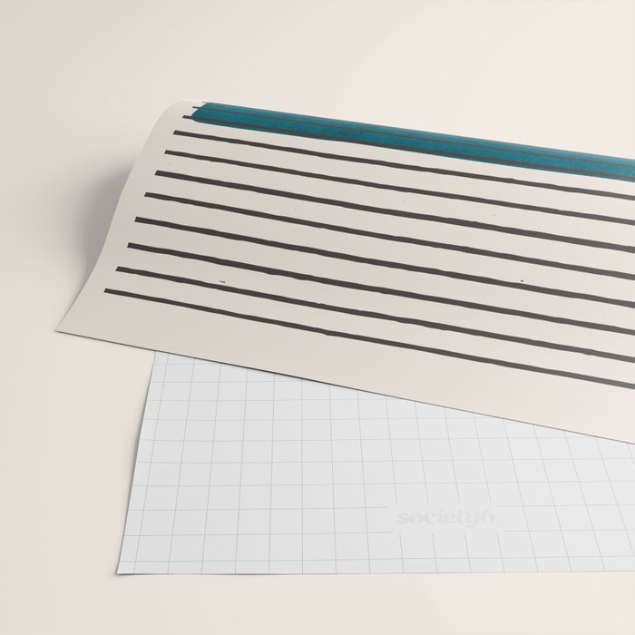 Dark Teal Minimalist Design Artwork Wrapping Paper Gallery Image 2