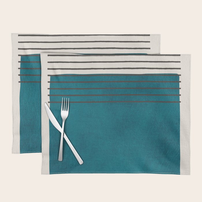 Dark Teal Minimalist Design Artwork Placemat