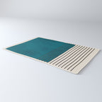 Dark Teal Minimalist Design Artwork Rug Gallery Image 3