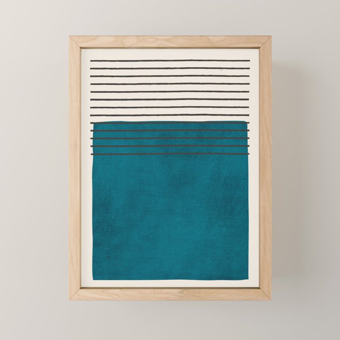 Dark Teal Minimalist Design Artwork Mini Art Print Gallery Image 1