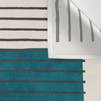 Dark Teal Minimalist Design Artwork Wall Tapestry Gallery Image 3